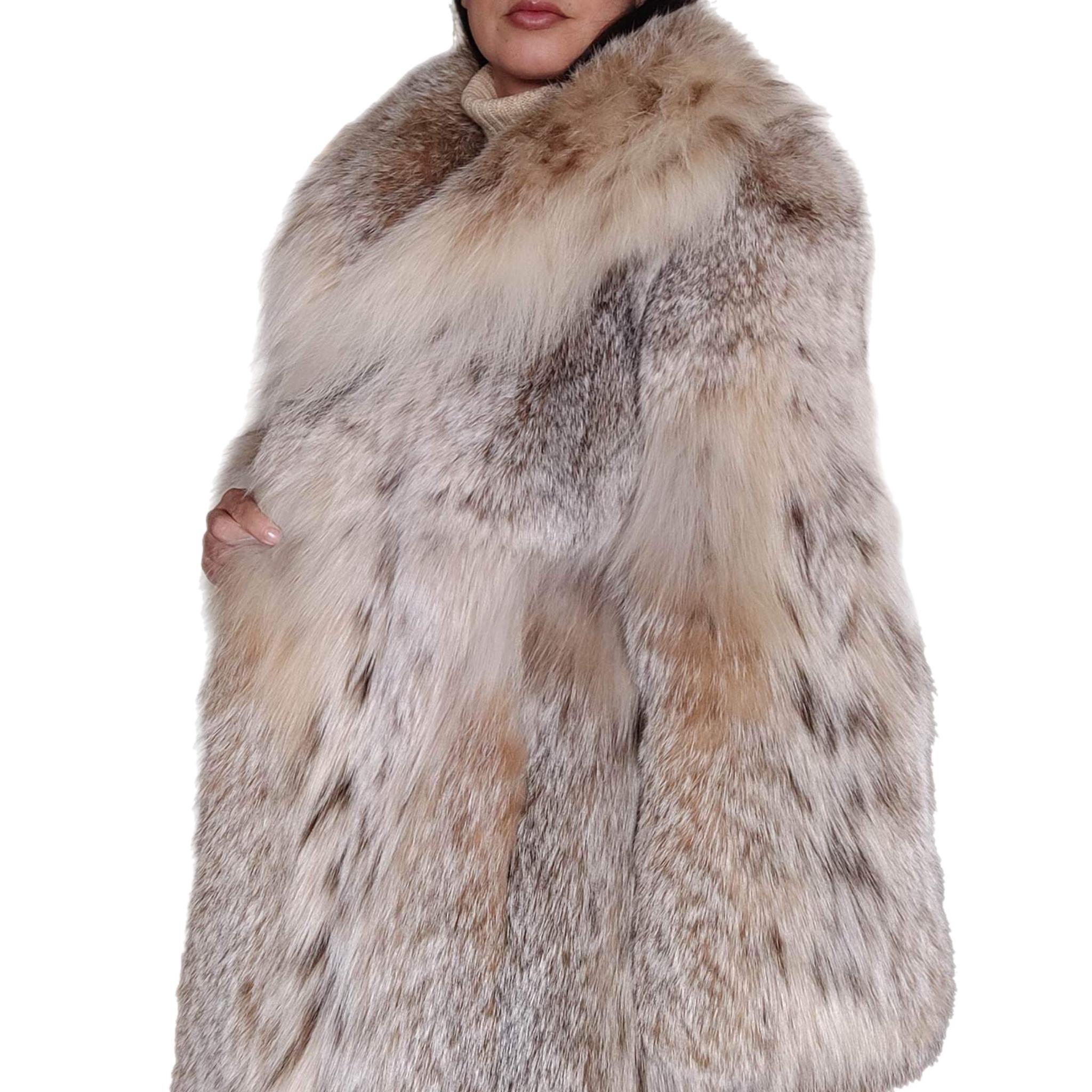 Brand new lightweight lynx fur coat size 12-14 For Sale 5