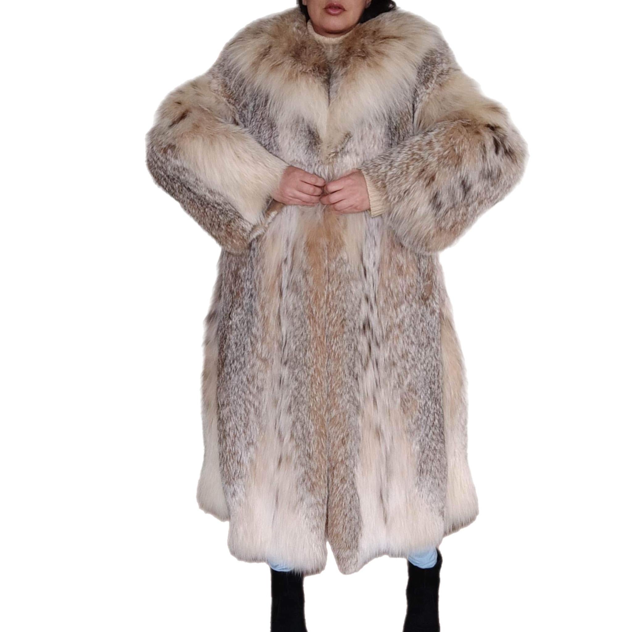 Brand new lightweight lynx fur coat size 12-14 For Sale 6