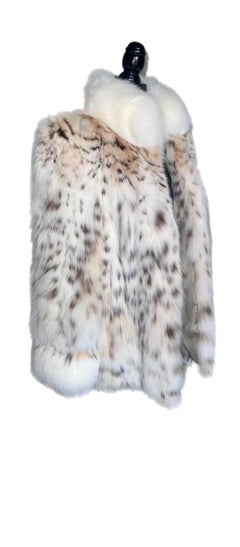 Rare bobcat belly lightweight lynx fur coat size 12-14
