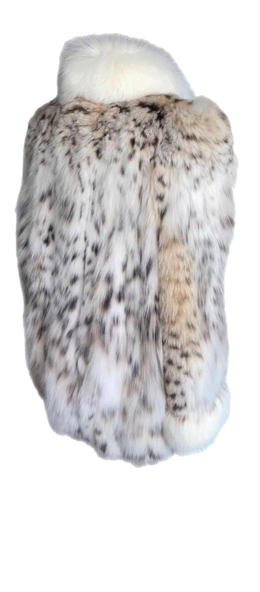 Manteau en fourrure de lynx léger, neuf, taille 12-14 Pour femmes en vente