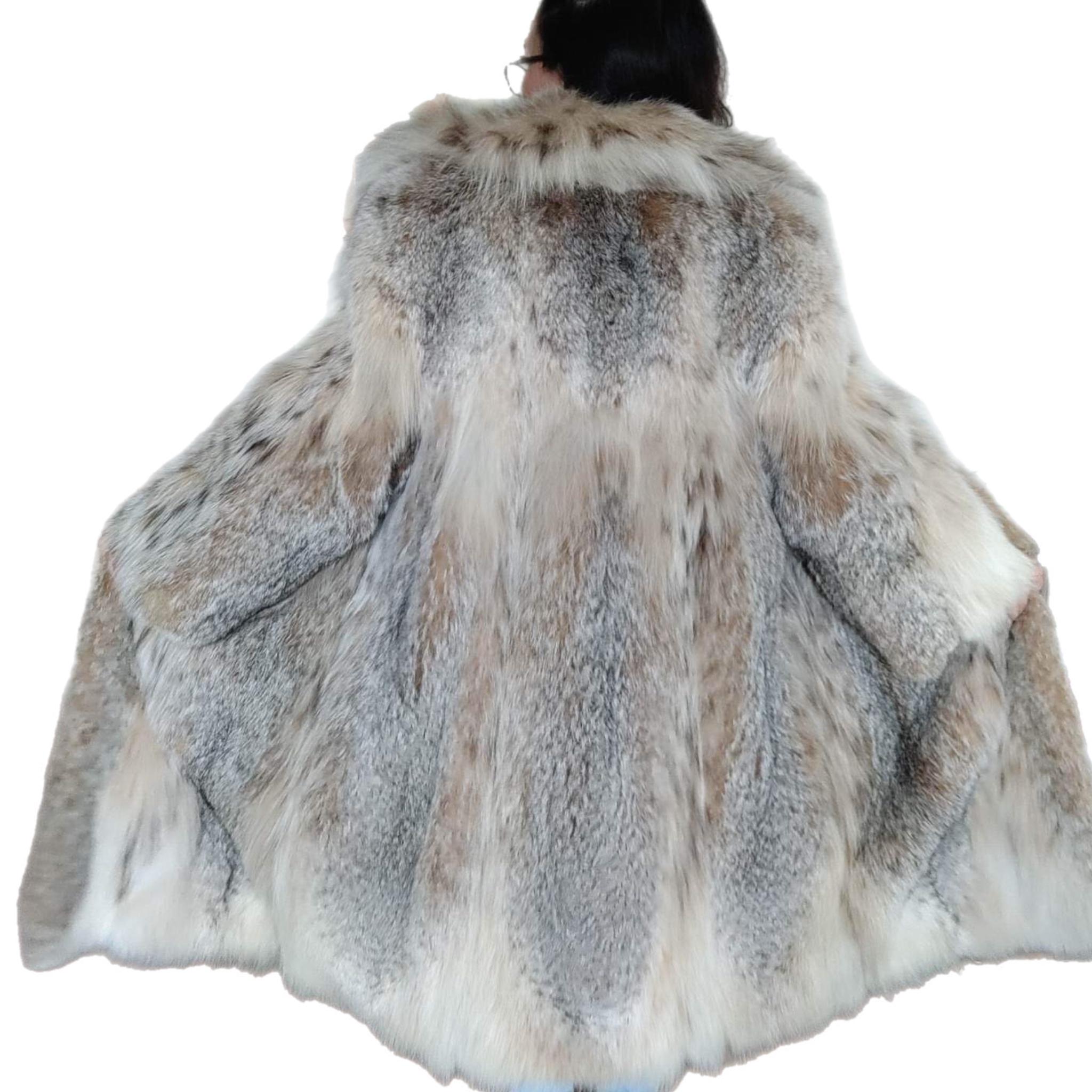 Brand new lightweight lynx fur coat size 12-14 For Sale 1