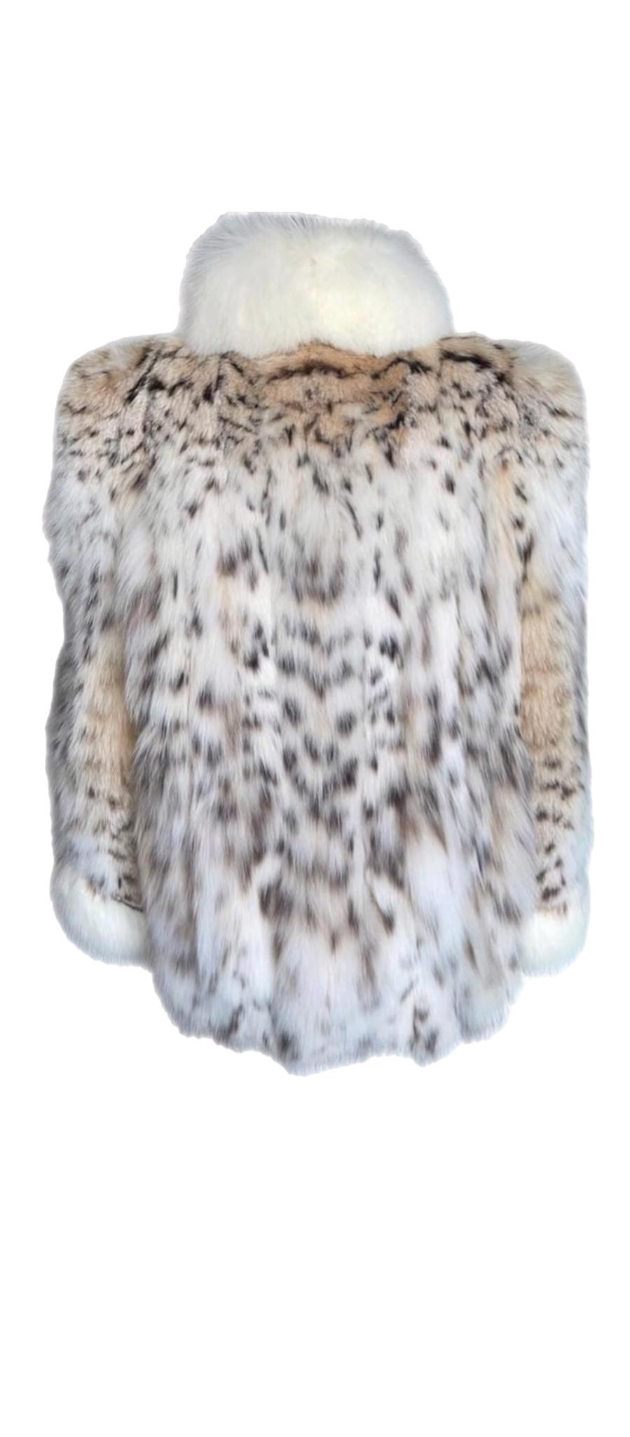 Brand new lightweight lynx fur coat size 12-14 For Sale 2