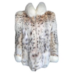 Manteau en fourrure de lynx léger, neuf, taille 12-14