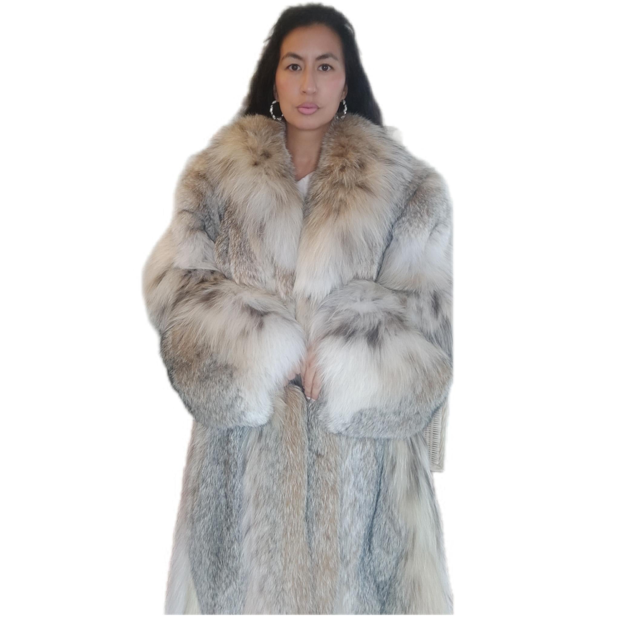 Manteau léger en fourrure de lynx, neuf, taille 14 L Pour femmes en vente