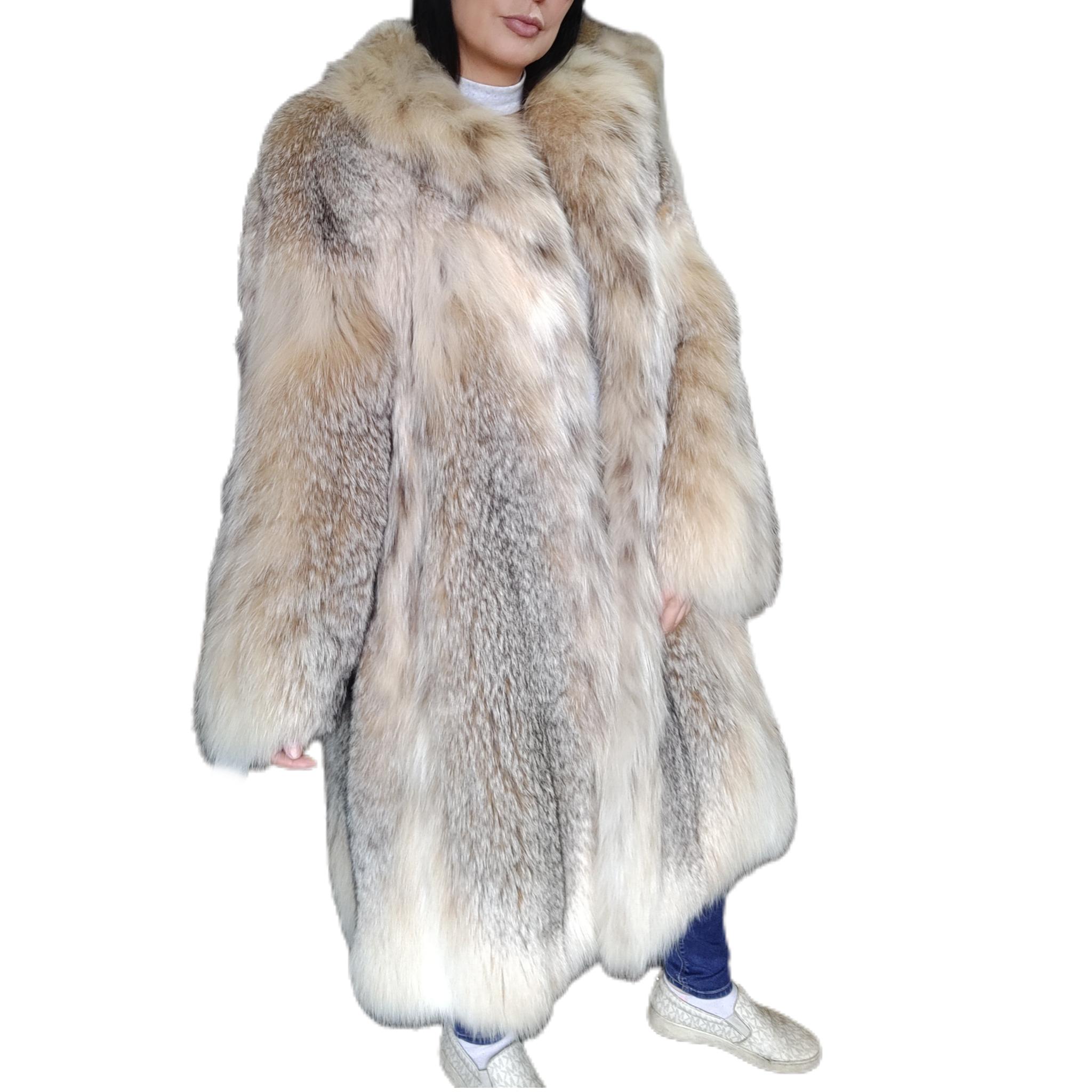 Manteau léger en fourrure de lynx, neuf, taille 14 L en vente 1