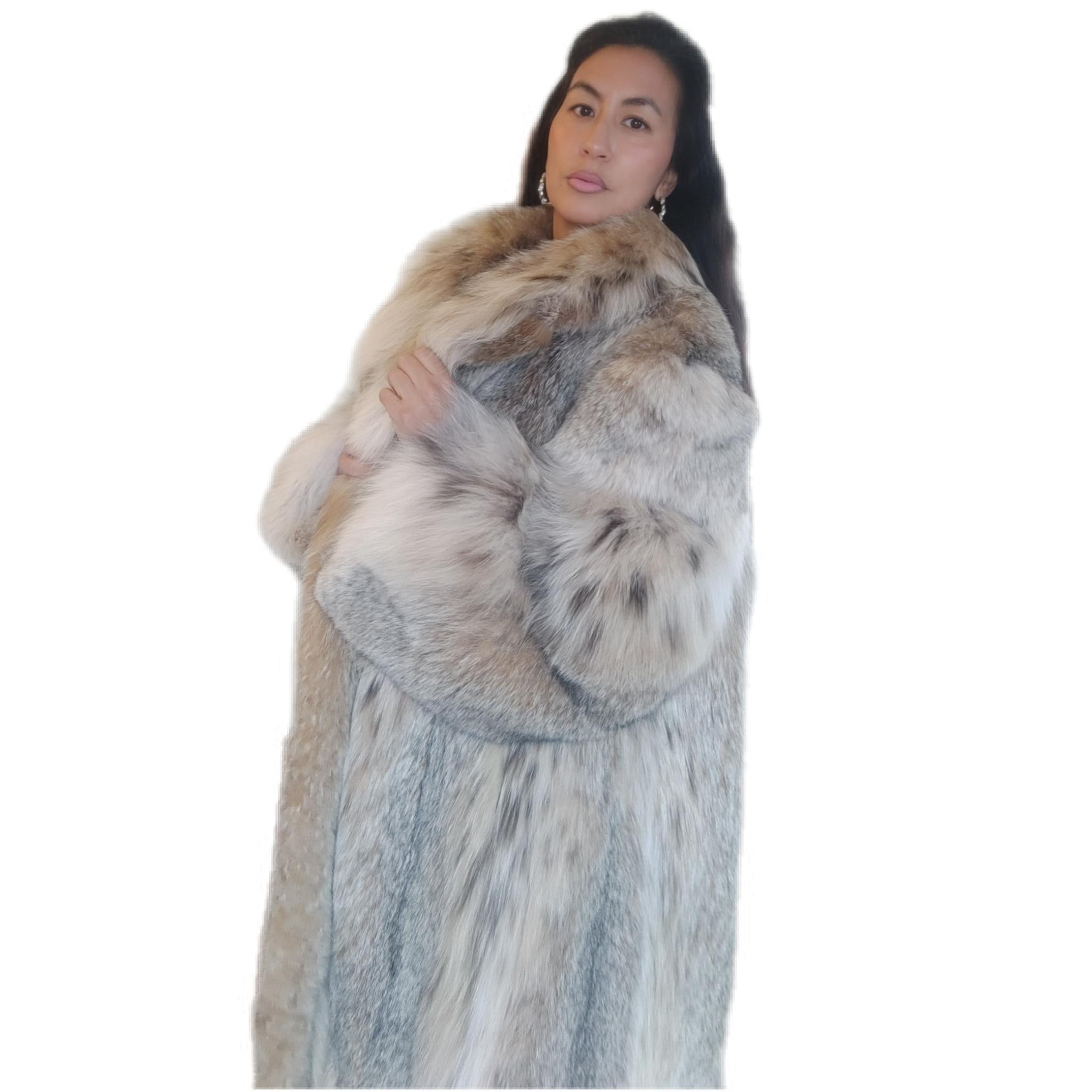 Manteau léger en fourrure de lynx, neuf, taille 14 L en vente 1