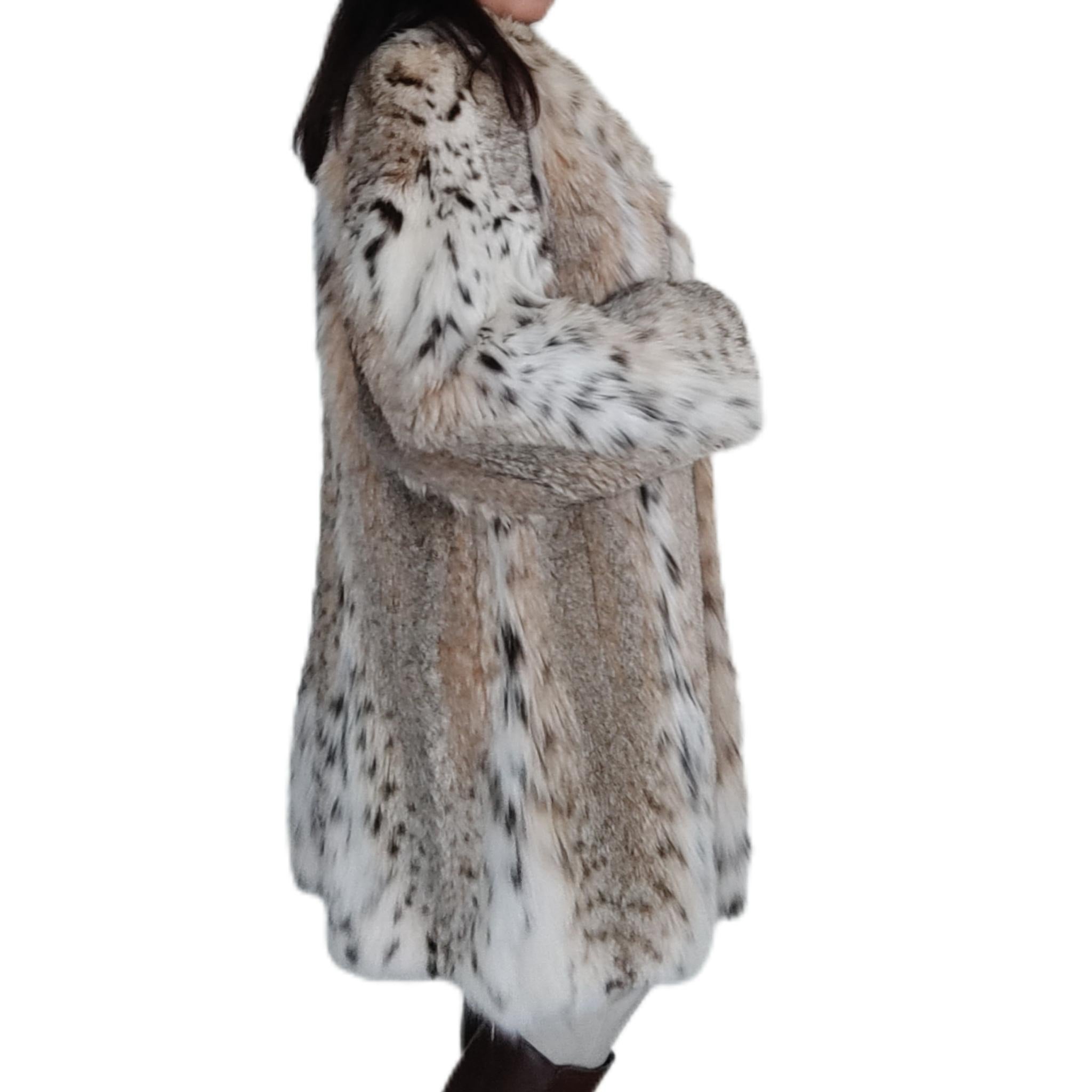 Manteau léger en fourrure de lynx, neuf, taille 14 L 2