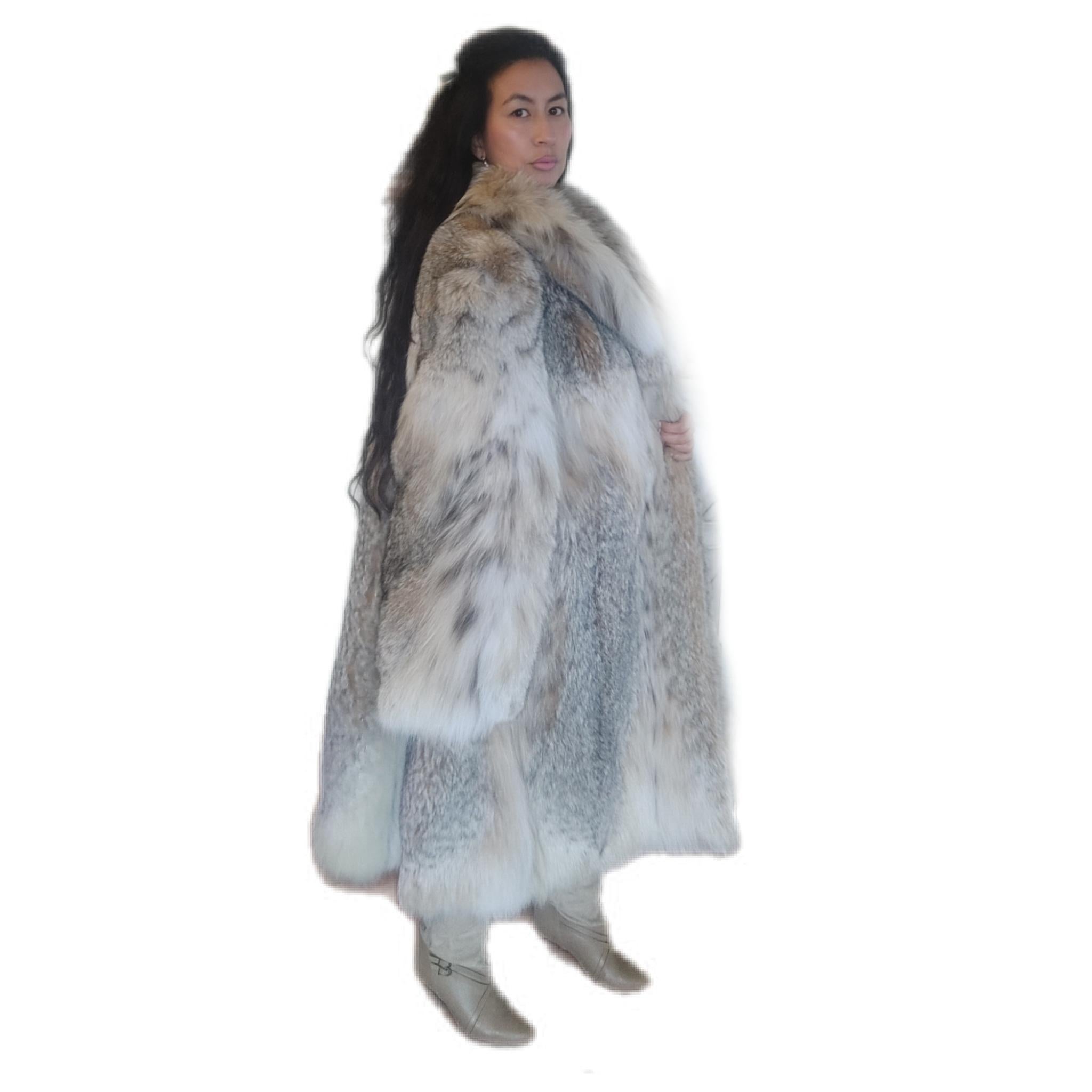 Manteau léger en fourrure de lynx, neuf, taille 14 L en vente 4