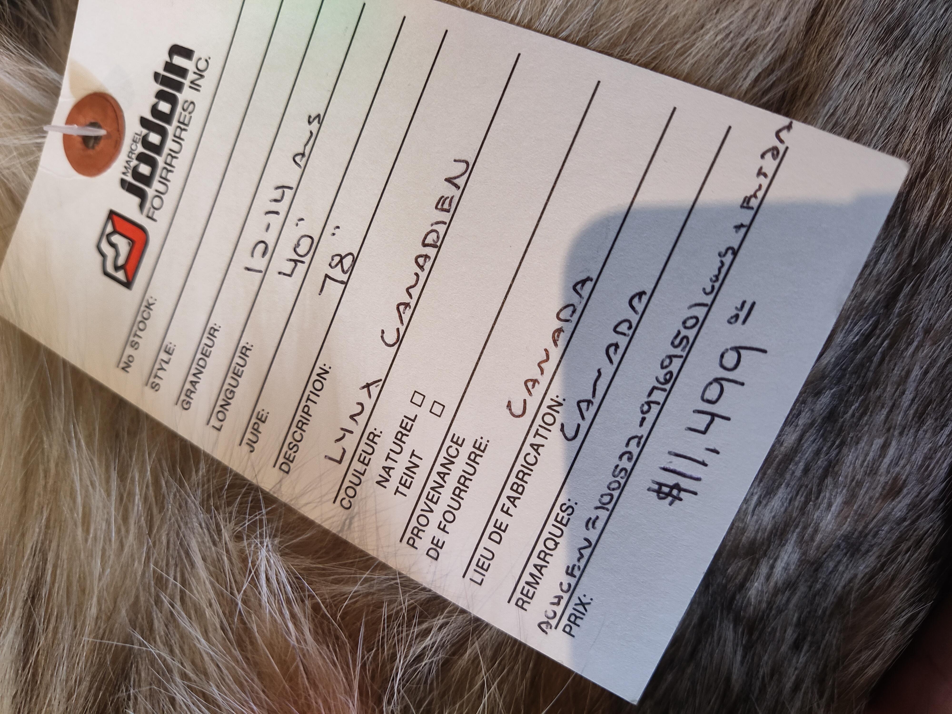 Brand new lightweight lynx fur coat size 14 L 4