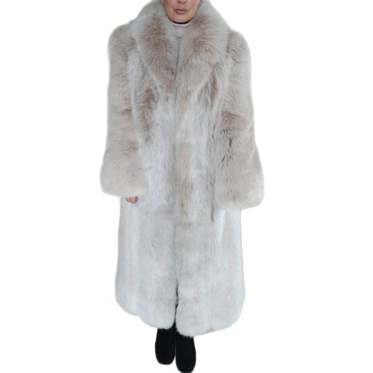 Saga fox white fur cheap coat