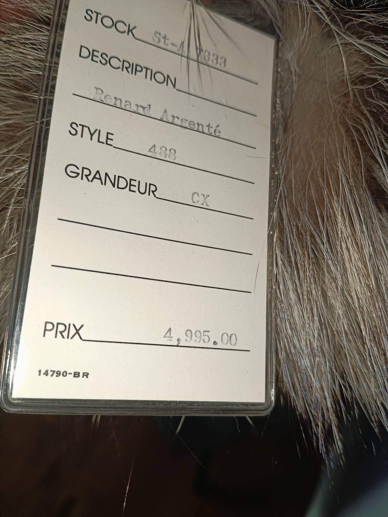 Nuovo cappotto in pelliccia di volpe argentata Saga Furs taglia 6/S in vendita 9