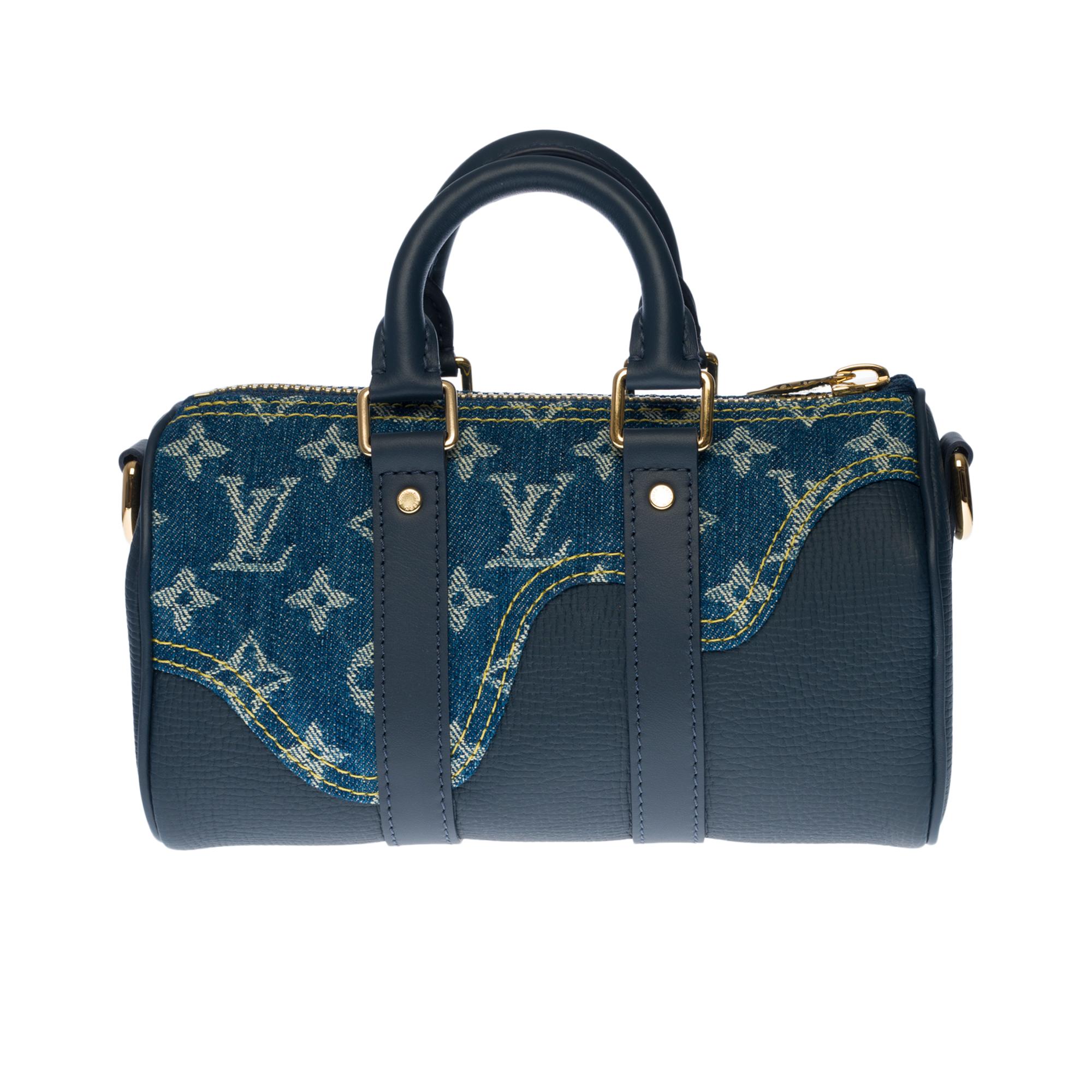 Noir BRAND NEW-Limited edition Louis Vuitton keepall XS en jean bleu par Nigo en vente