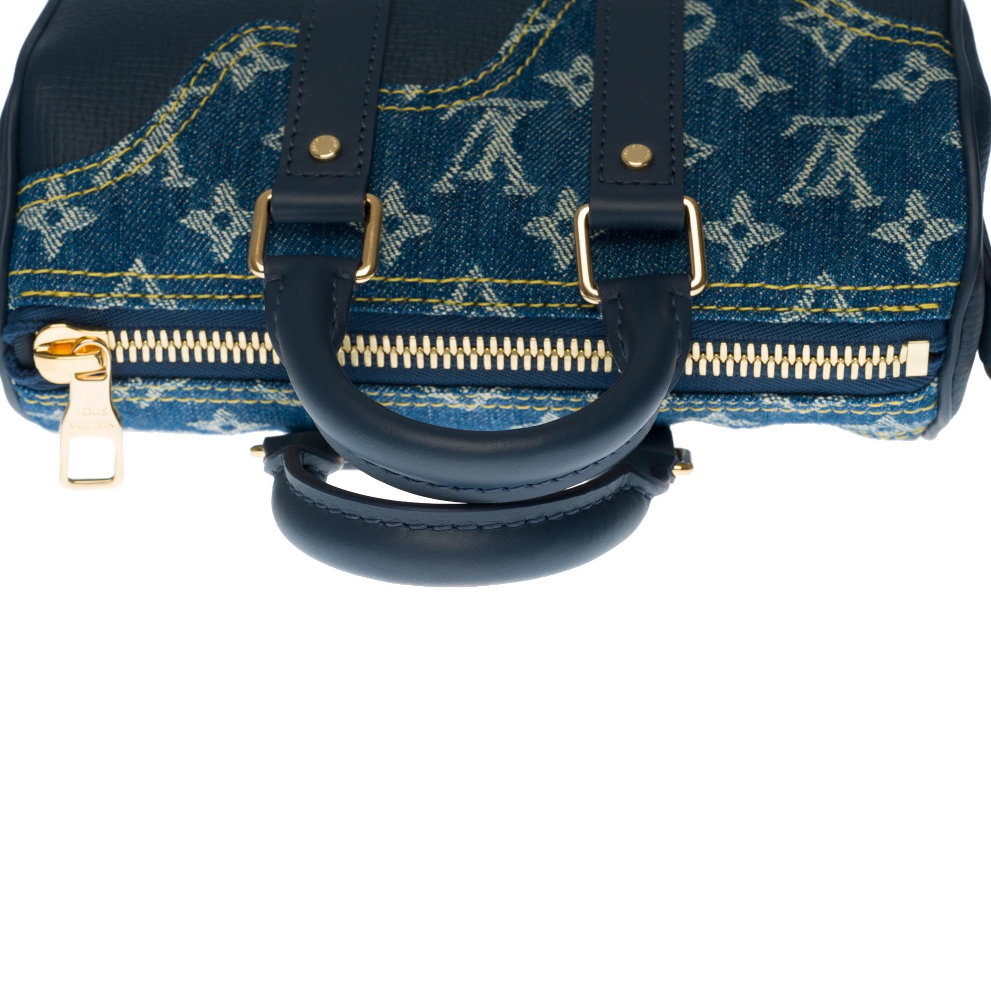 BRAND NEW-Limited edition Louis Vuitton keepall XS strap in blue denim by Nigo For Sale 2