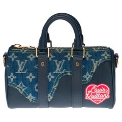 BRAND NEW-Limited edition Louis Vuitton keepall XS strap in blue denim by Nigo