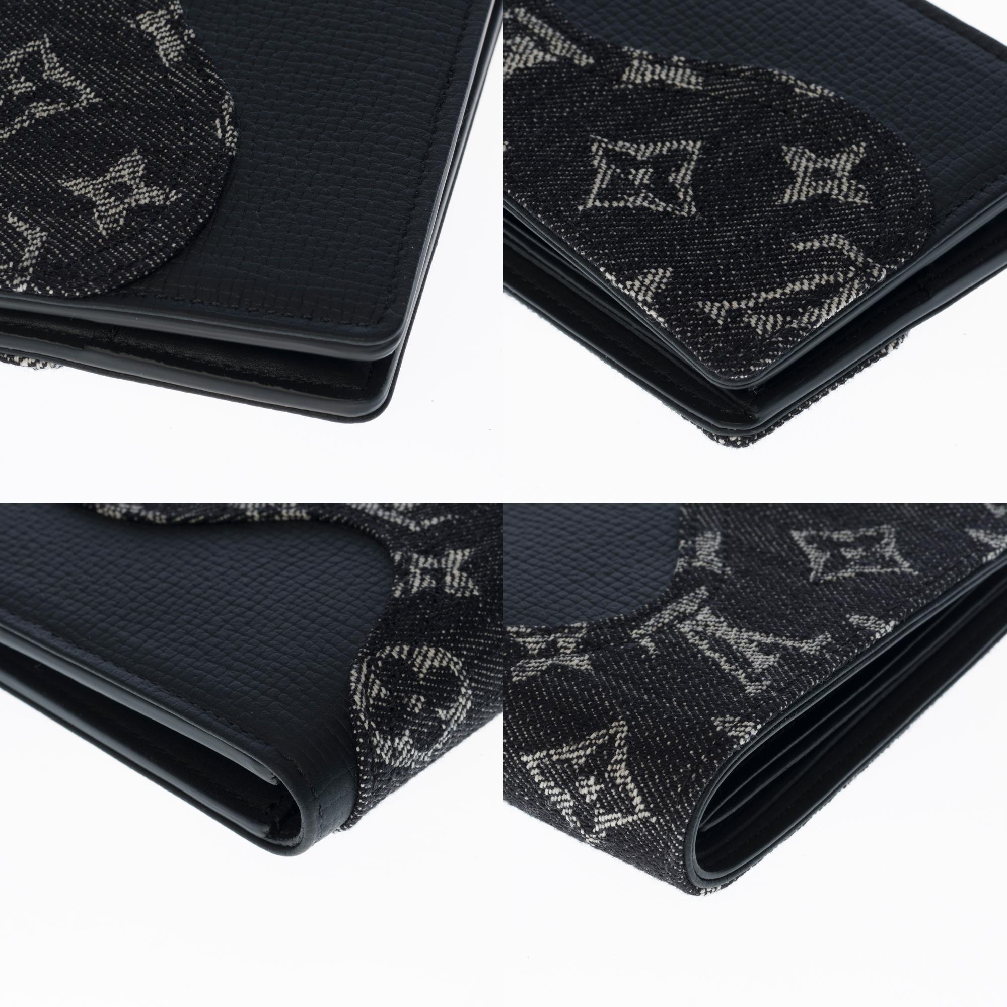 BRAND NEW- Limited edition Louis Vuitton Slender Wallet in black denim by Nigo 1
