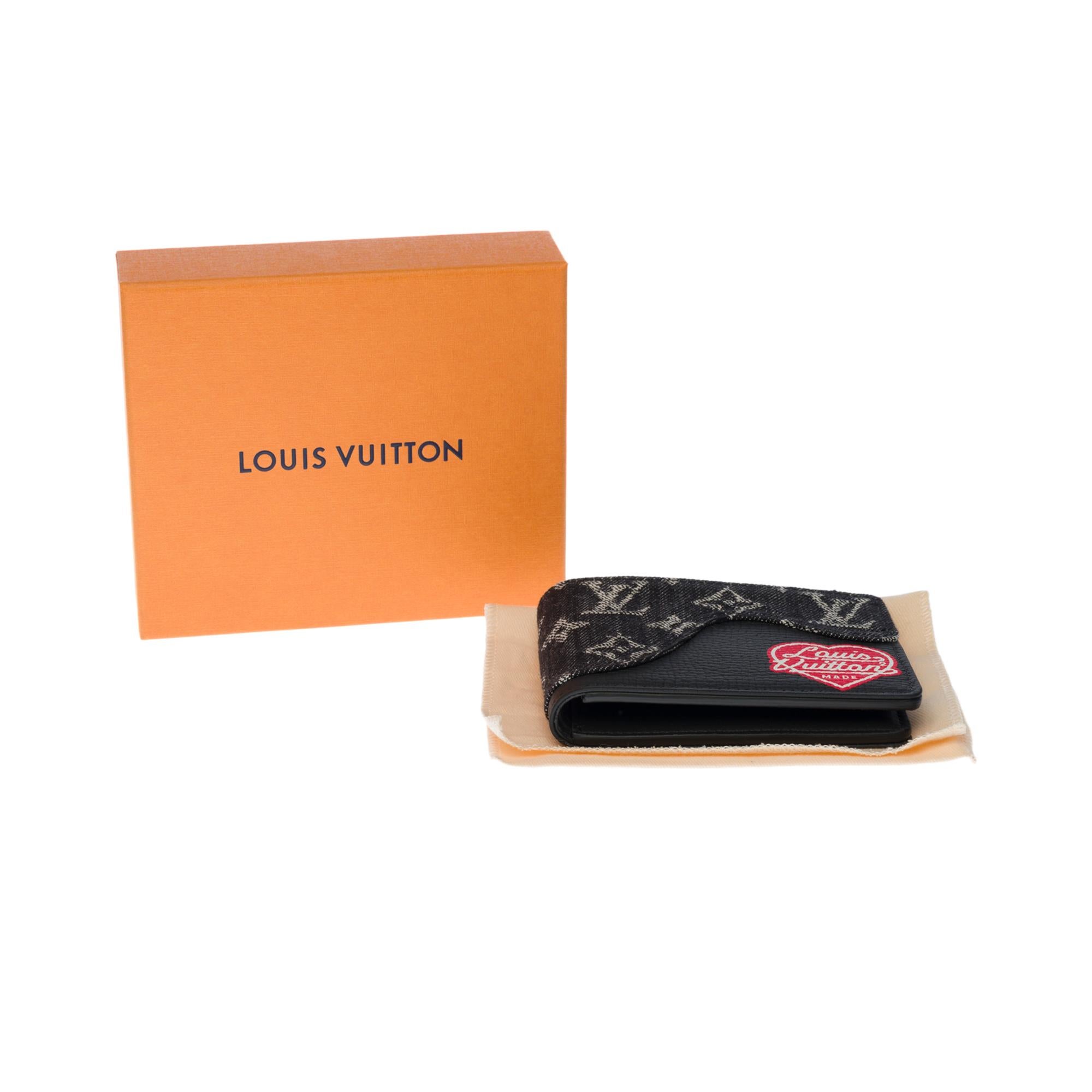 BRAND NEW- Limited edition Louis Vuitton Slender Wallet in black denim by Nigo 2