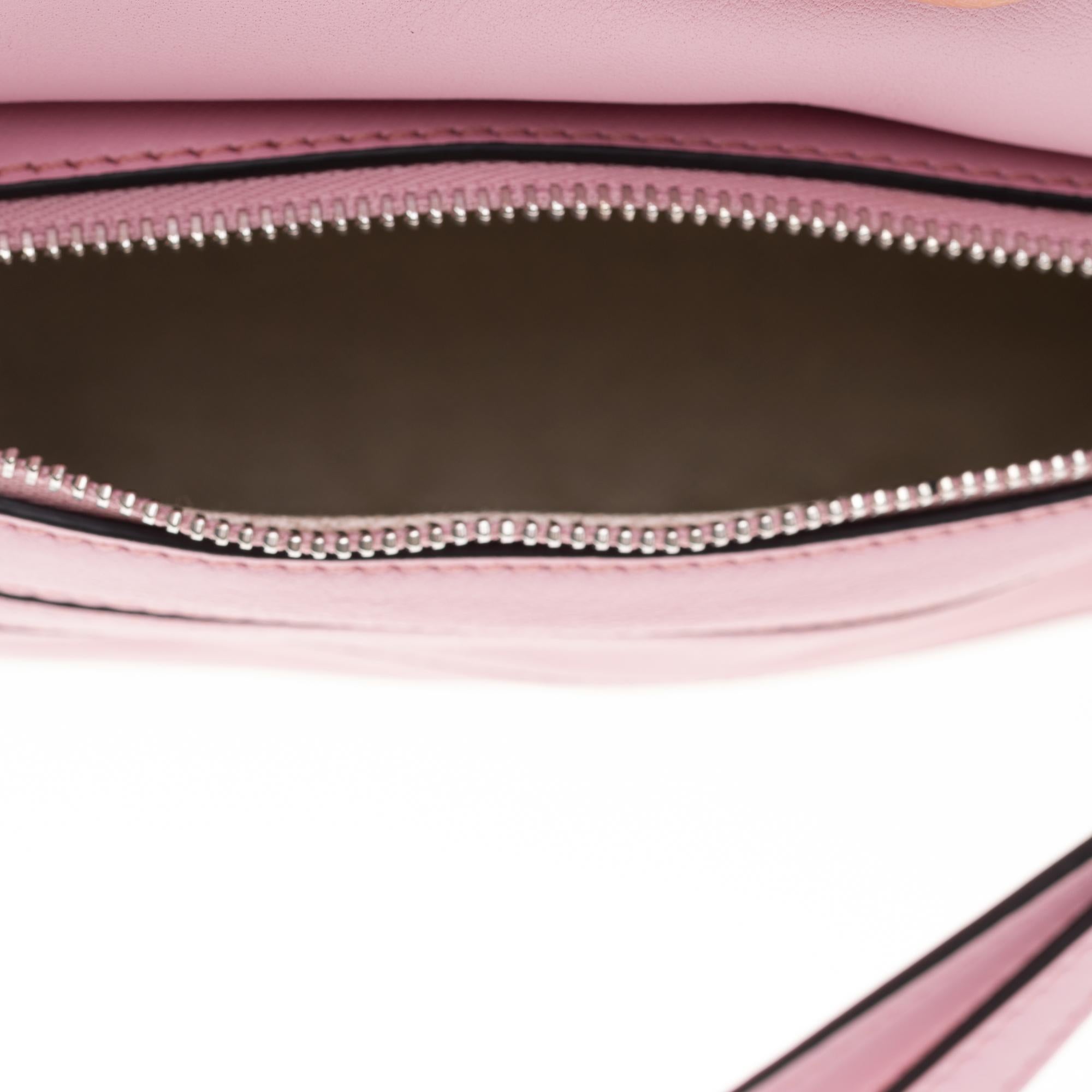 Brand New - LOEWE Mini Puzzle handbag with strap in pink calfskin 2