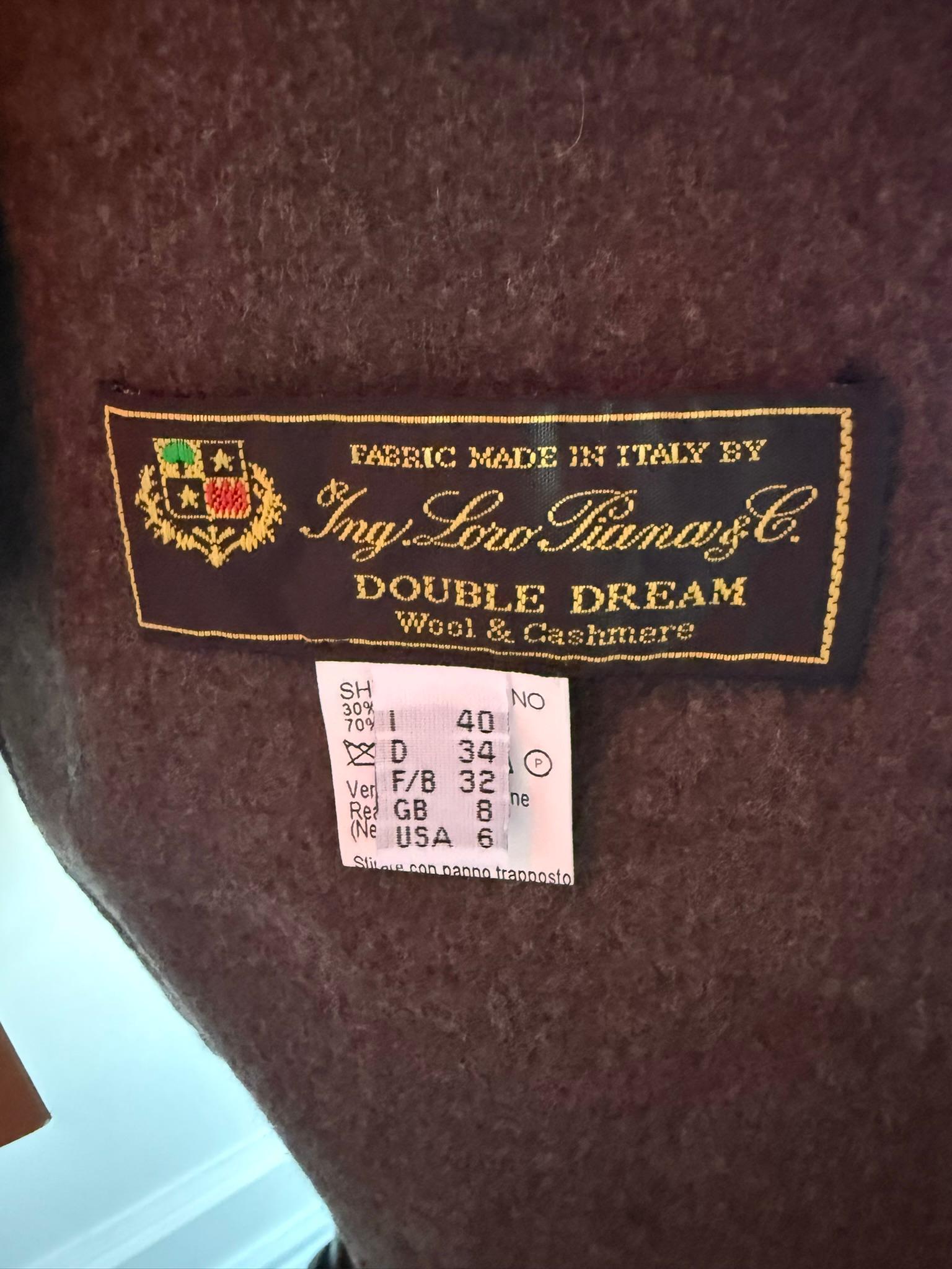 Manteau de fourrure en cachemire Loro Piana taille 8 M neuf en vente 7