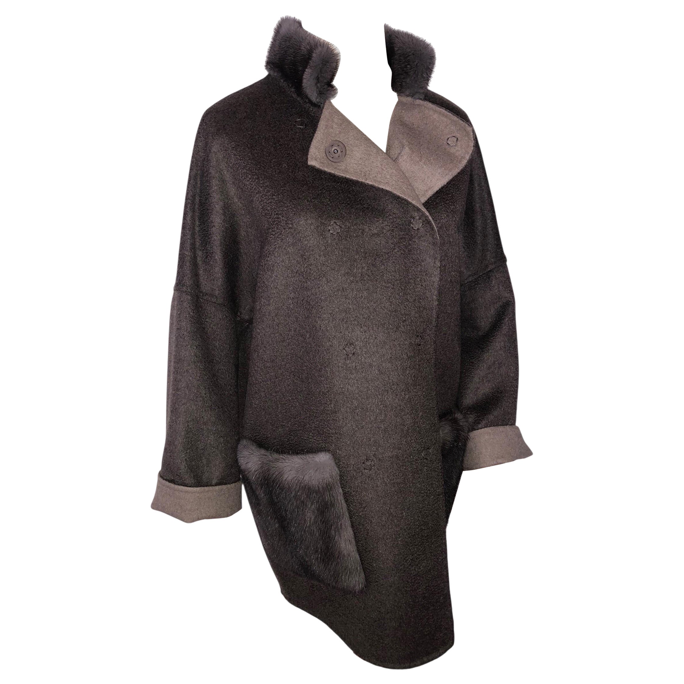 Brand new Loro piana reversible wool cashmere size 6/S ~no duties