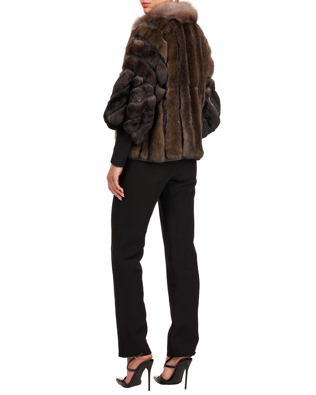 Women's Brand new Loro Piana Wool Sable And Chinchilla Fur Jacket Coat  Sweater XS S M L For Sale