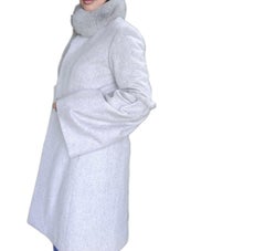 Brand new Loro Piano with fox fur trim size 8