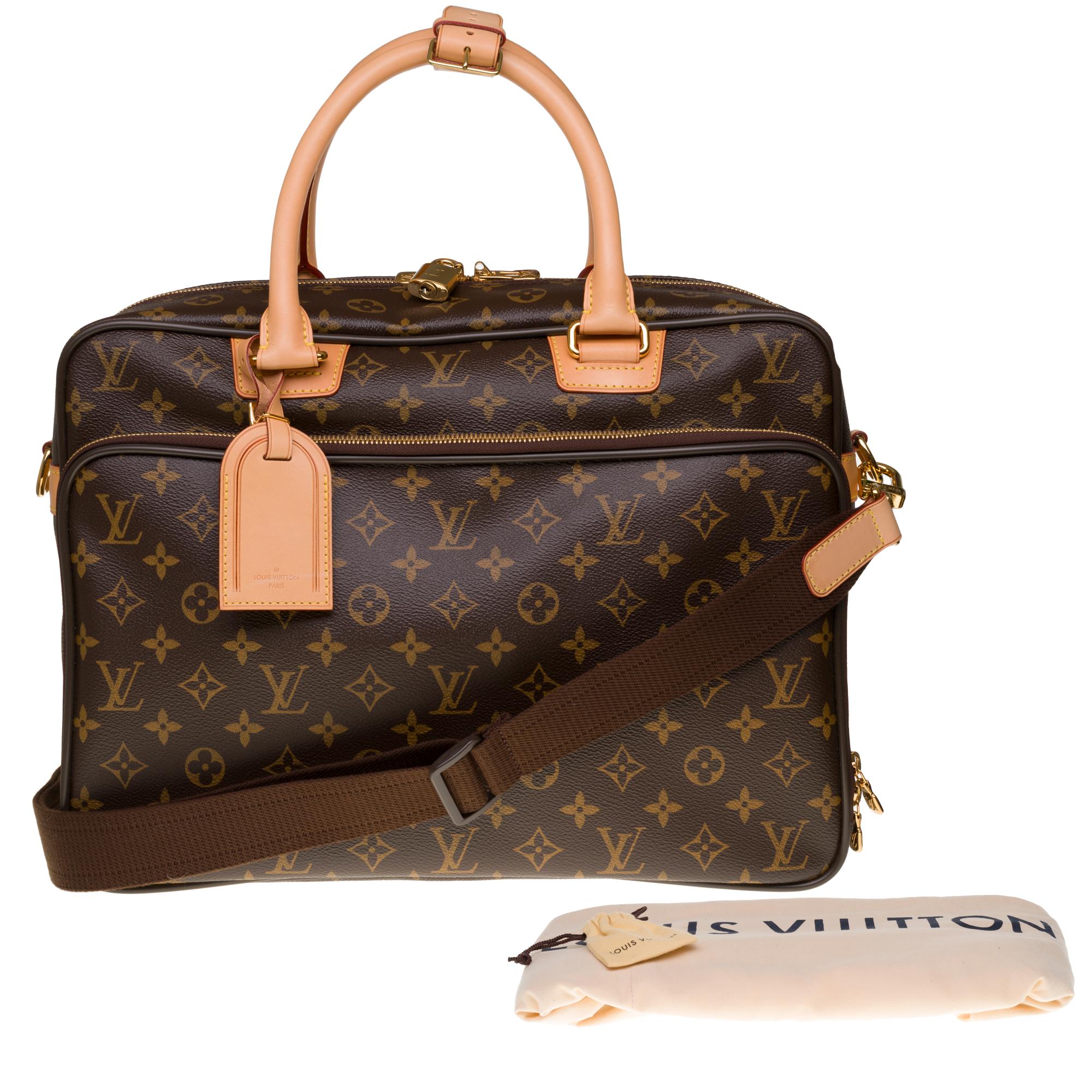 Brand New / Louis Vuitton Alizé Travel bag strap in brown canvas and leather 3