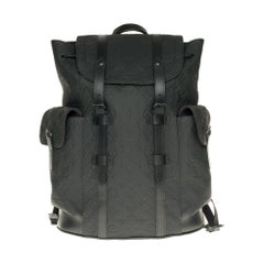 Brand New Louis Vuitton Backpack in black Taurillon leather embossed  