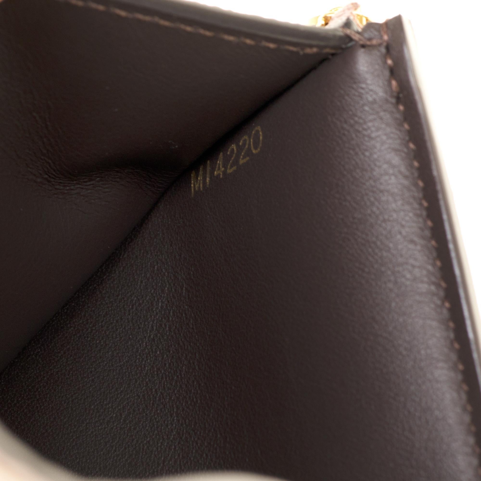 Beige Brand New Louis Vuitton Capucines Compact Wallet in Galet Taurillon leather