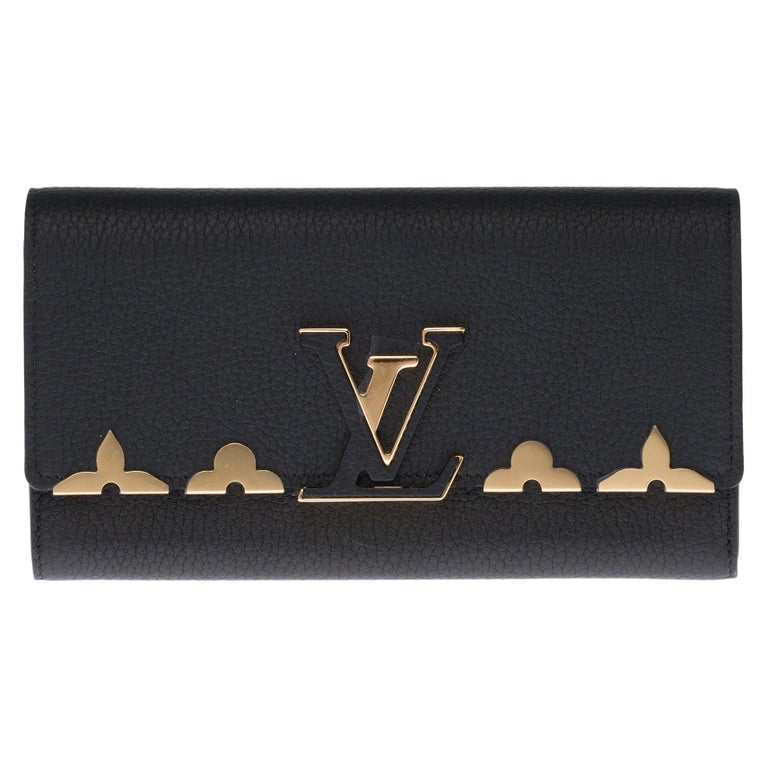 NEW Louis Vuitton Wallet Black Flower SAME DAY SHIPPING for Sale