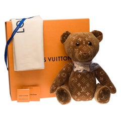 Little Luxuries Designs Teddy Bear Shaped Louis Vuitton Style Damier Keychain/Bag Charm (with Strap)