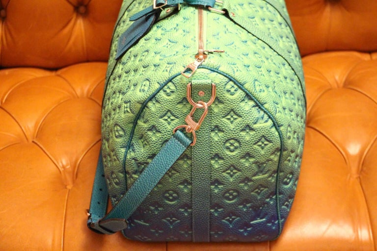 Brand New Louis Vuitton Keepall 50B Taurillon Illusion Blue/Green