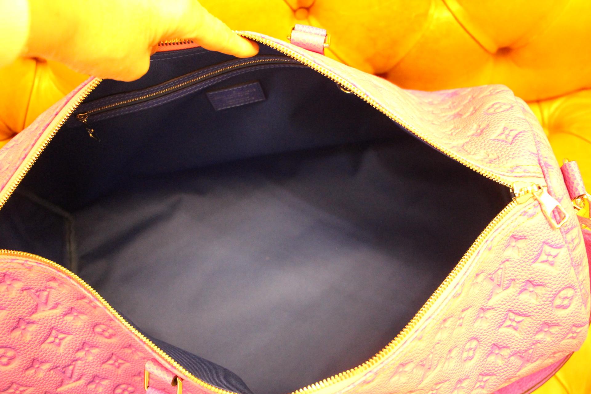 Brand New Louis Vuitton Keepall 50B Taurillon Illusion Blue/Pink by Virgil Abloh 9