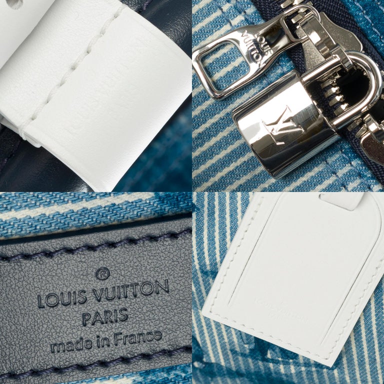 Louis Vuitton LV Keepall 50 Shadow blue Leather ref.330188 - Joli