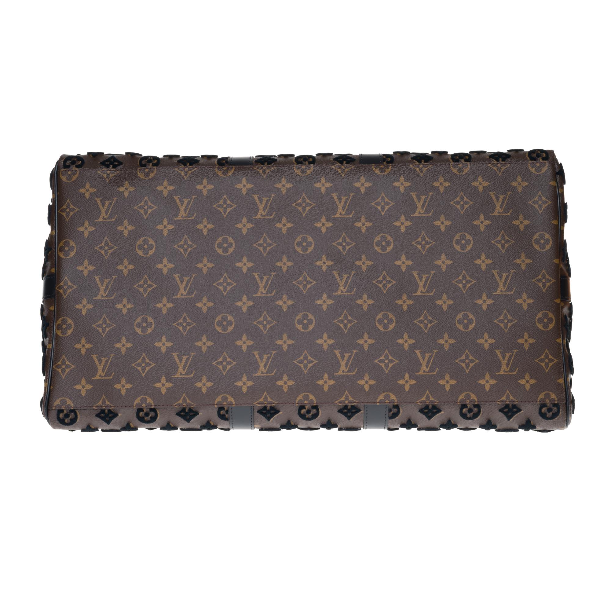 BRAND NEW Louis Vuitton Keepall Bandouliere Triangle 50 in brown canvas ! 3