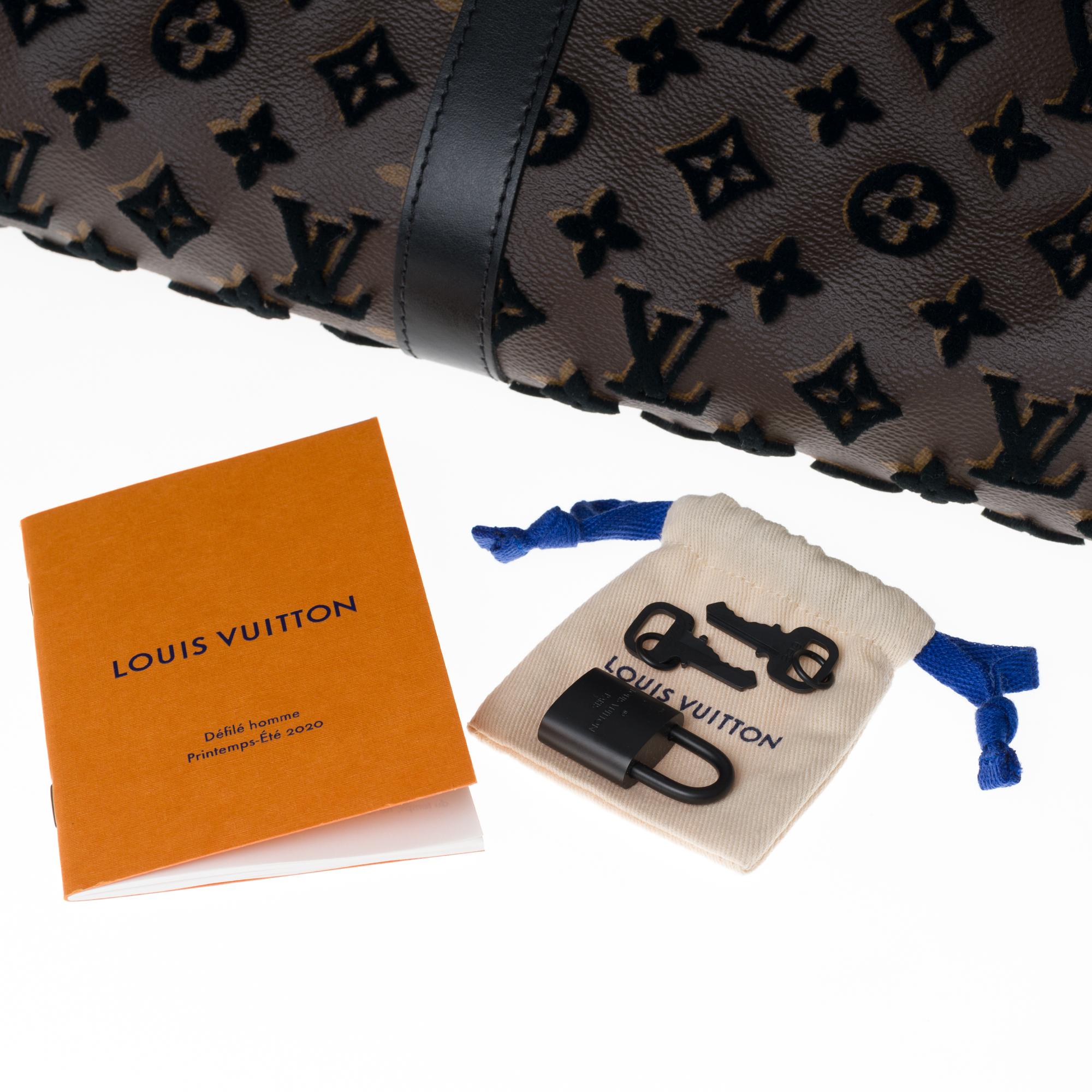 BRAND NEW Louis Vuitton Keepall Bandouliere Triangle 50 in brown canvas ! 5