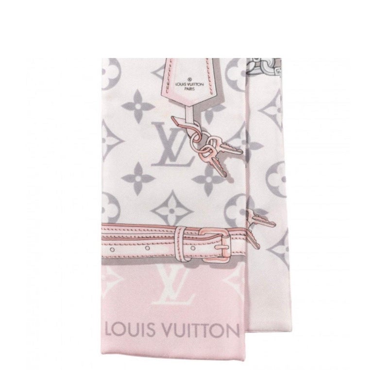 LOUIS VUITTON Silk Monogram Confidential Square Scarf Light Pink