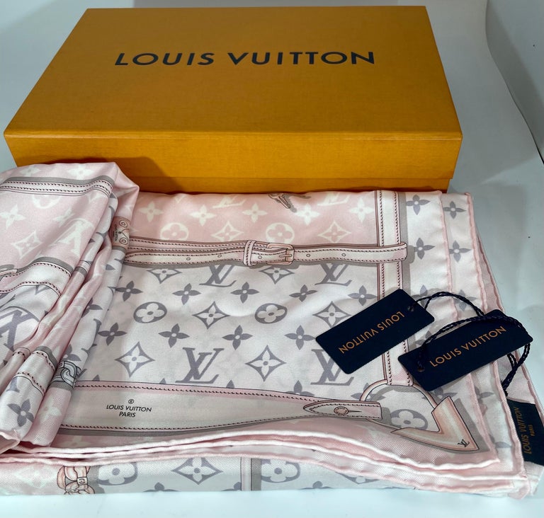 Louis Vuitton Limited Edition Monogram Roses Silk Chiffon Scarf Louis  Vuitton