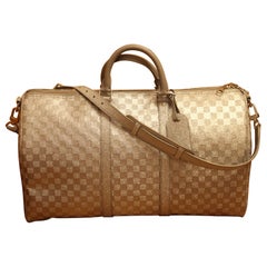 Brand New Louis Vuitton Silver Glitter Keepall 50 Bandouliere by Virgil Abloh