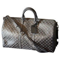 Brandneue Louis Vuitton Silber Glitter Keepall 50 Bandouliere von Virgil Abloh