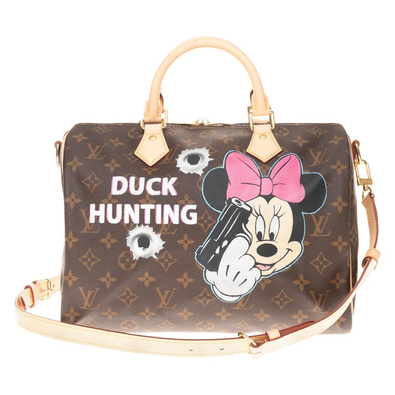 Brand New Louis Vuitton Speedy 30 in Monogram canvas customized "Duck Hunting"! For Sale