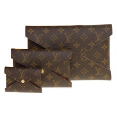 Brand New/Louis Vuitton Triple Envelopes/Pouches in brown monogram canvas