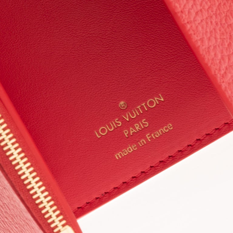 Brand New LV Capucines Compact Wallet in Red Ecarlate Taurillon Leather