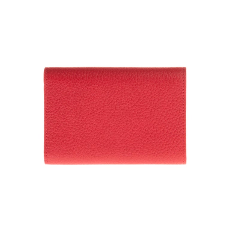 Capucines Compact Wallet Scarlet Red Taurillon Leather