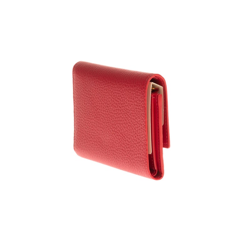 capucines compact wallet red