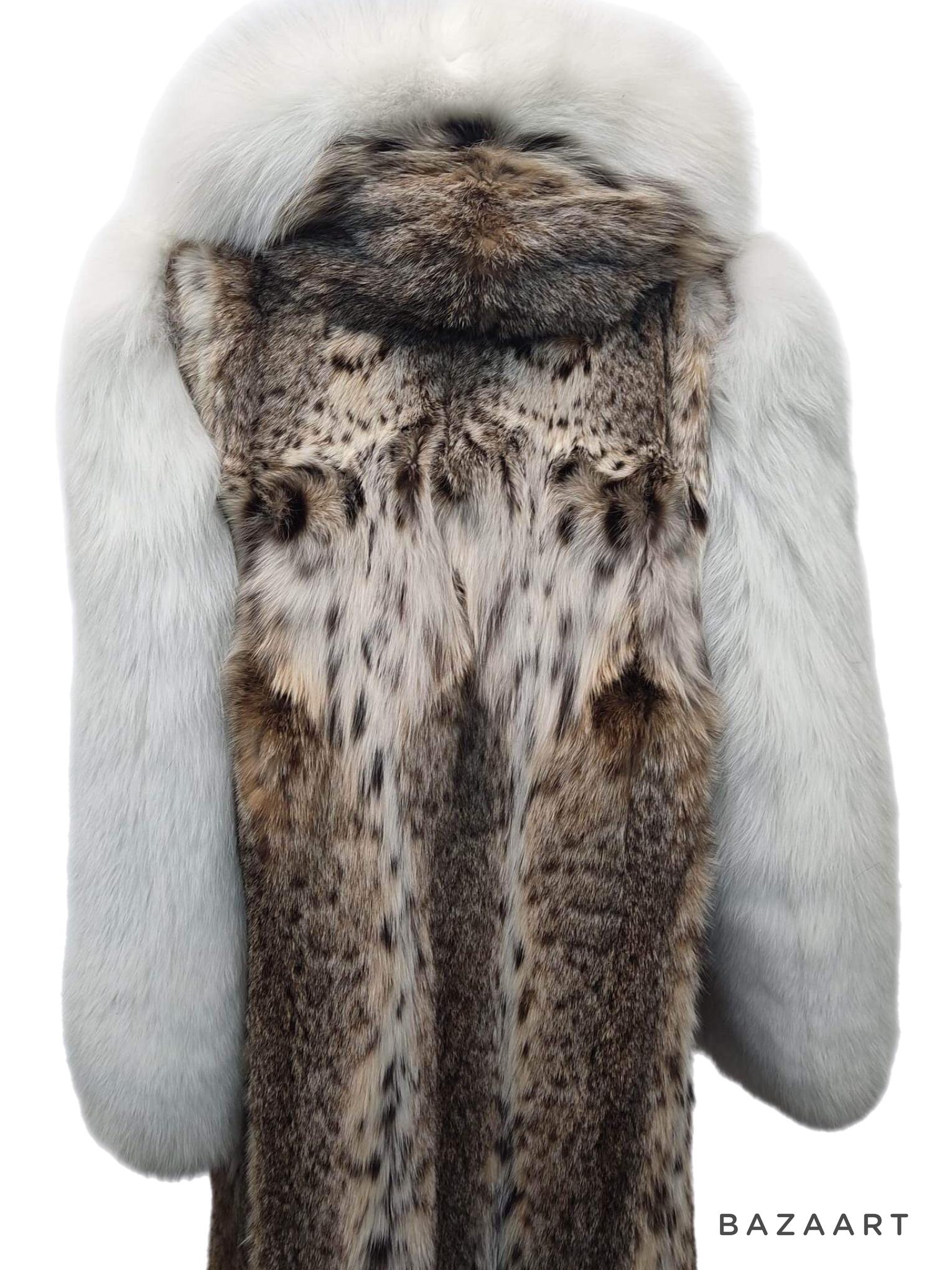 Manteau lynx neuf, taille 14 L en vente 6