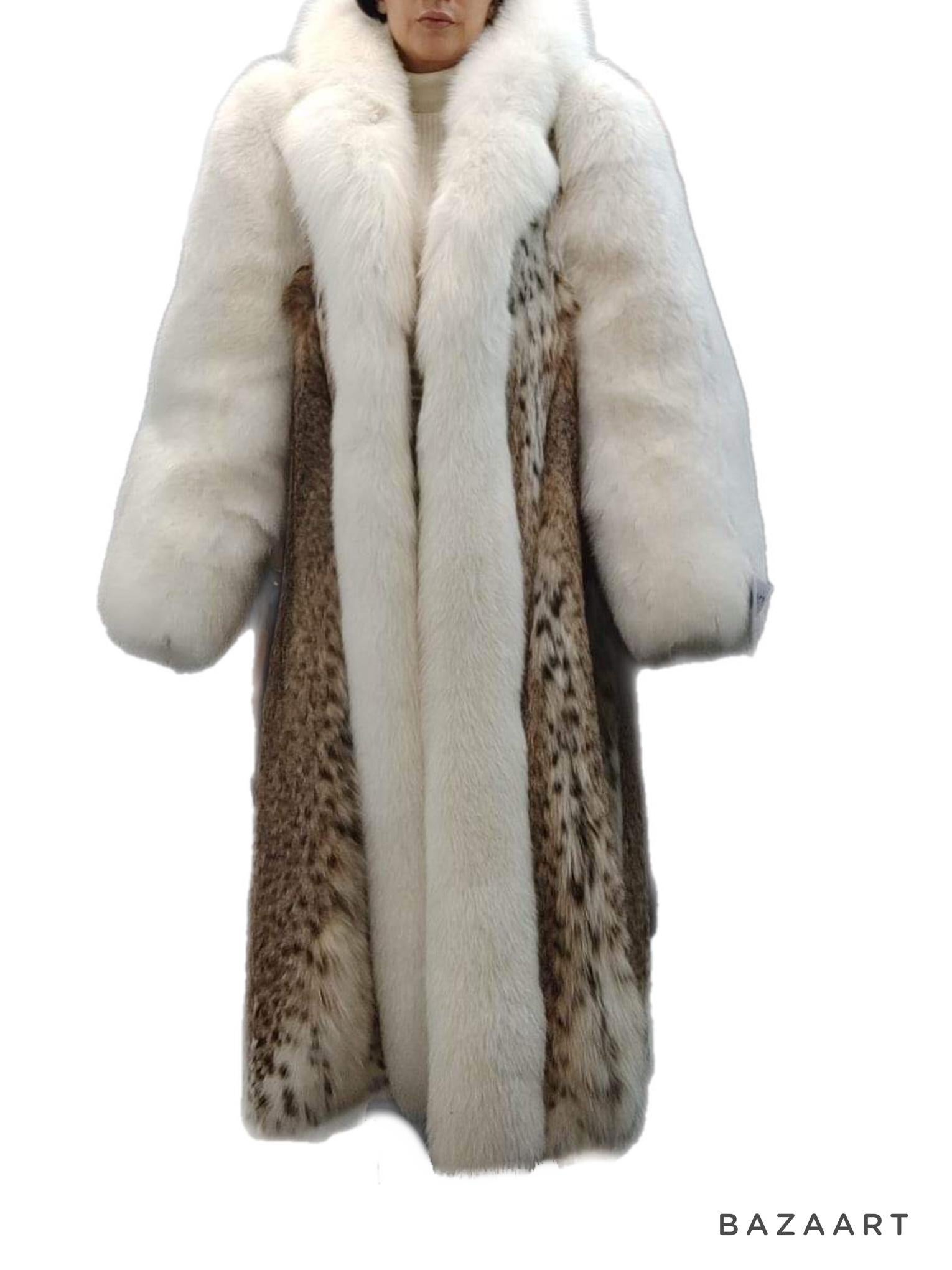 Manteau lynx neuf, taille 14 L Pour femmes en vente