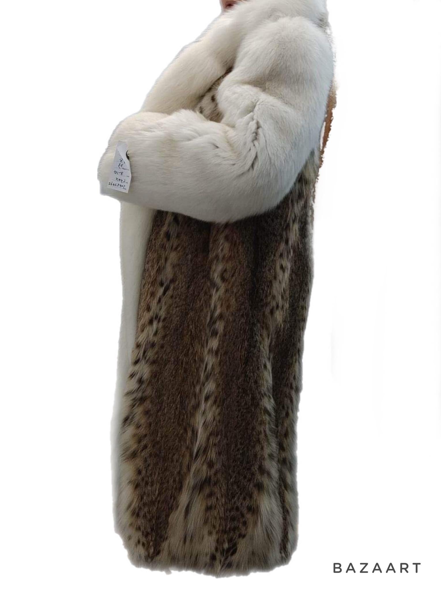 Manteau lynx neuf, taille 14 L en vente 1
