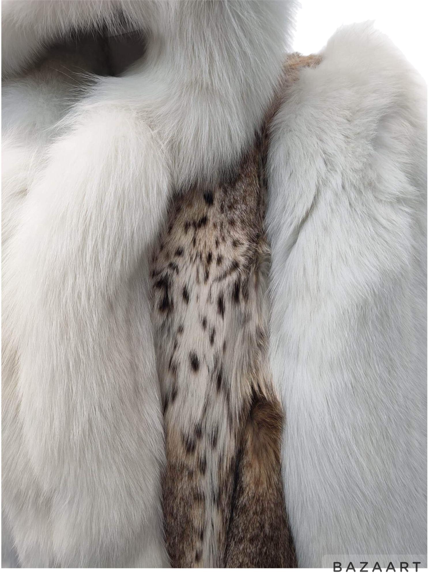 Manteau lynx neuf, taille 14 L en vente 3