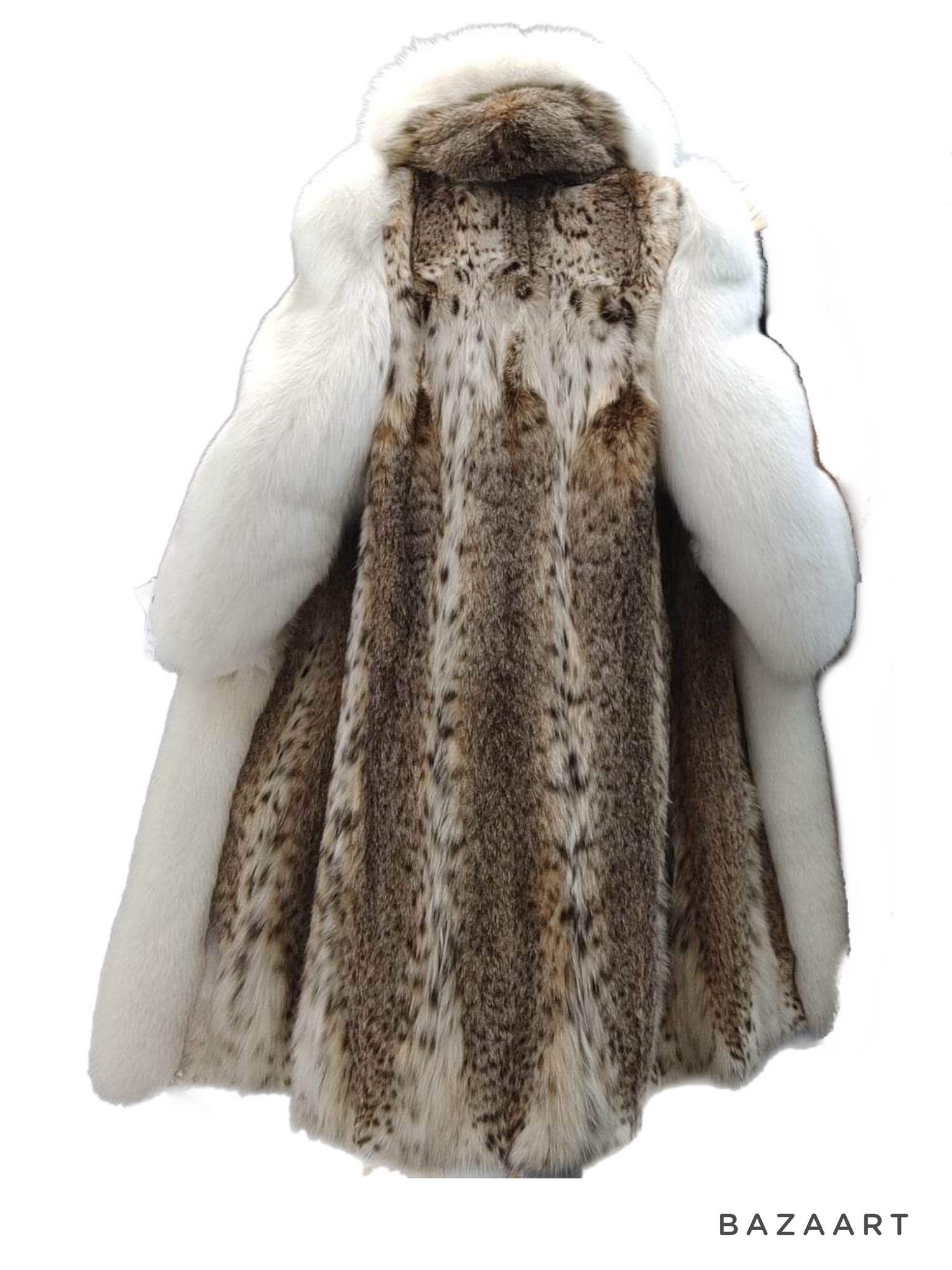 Abrigo de piel de lince nuevo a estrenar talla 14 L en venta 3