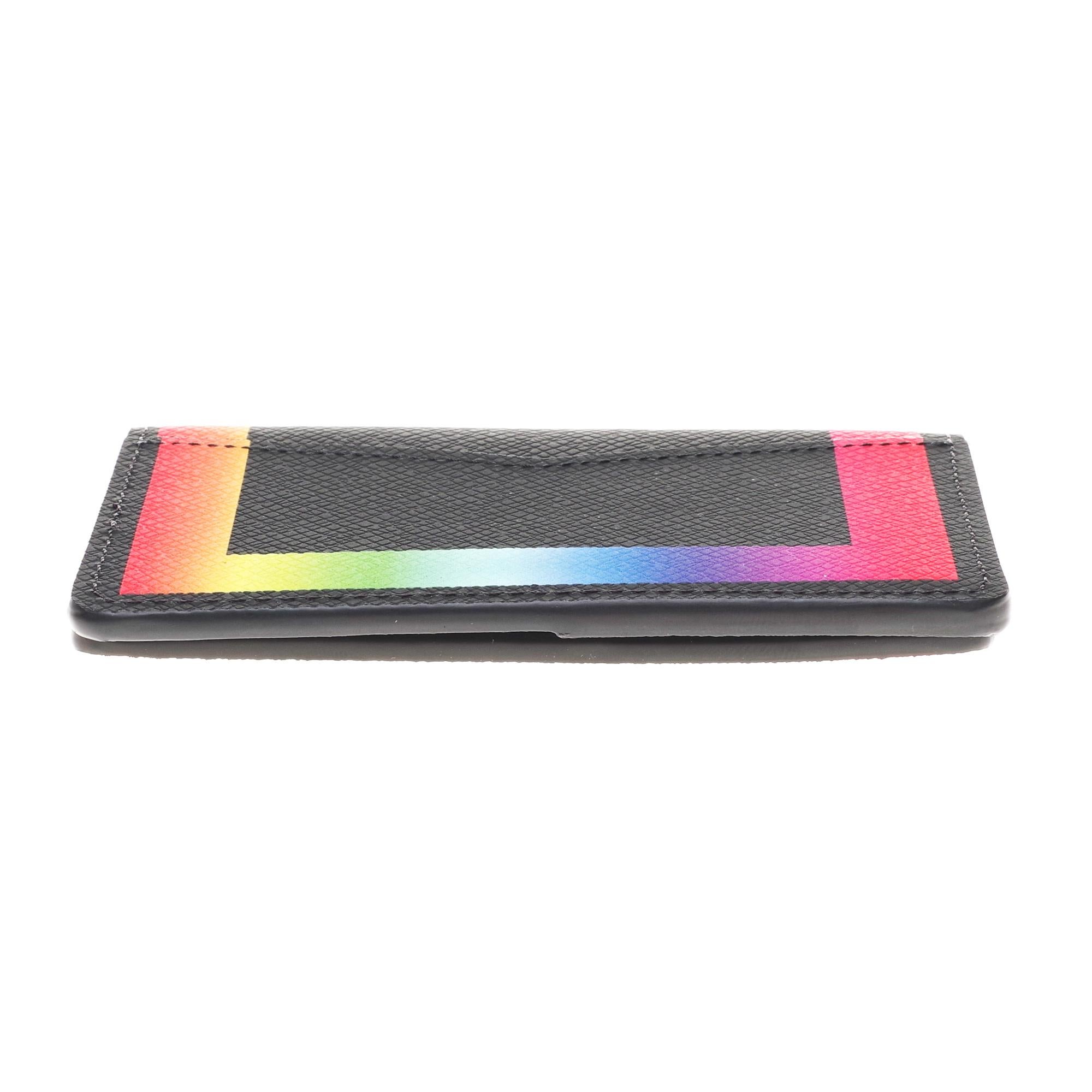 Black Brand new- Men FW's 2019-Sold out-Wallet in black Taïga leather and rainbow